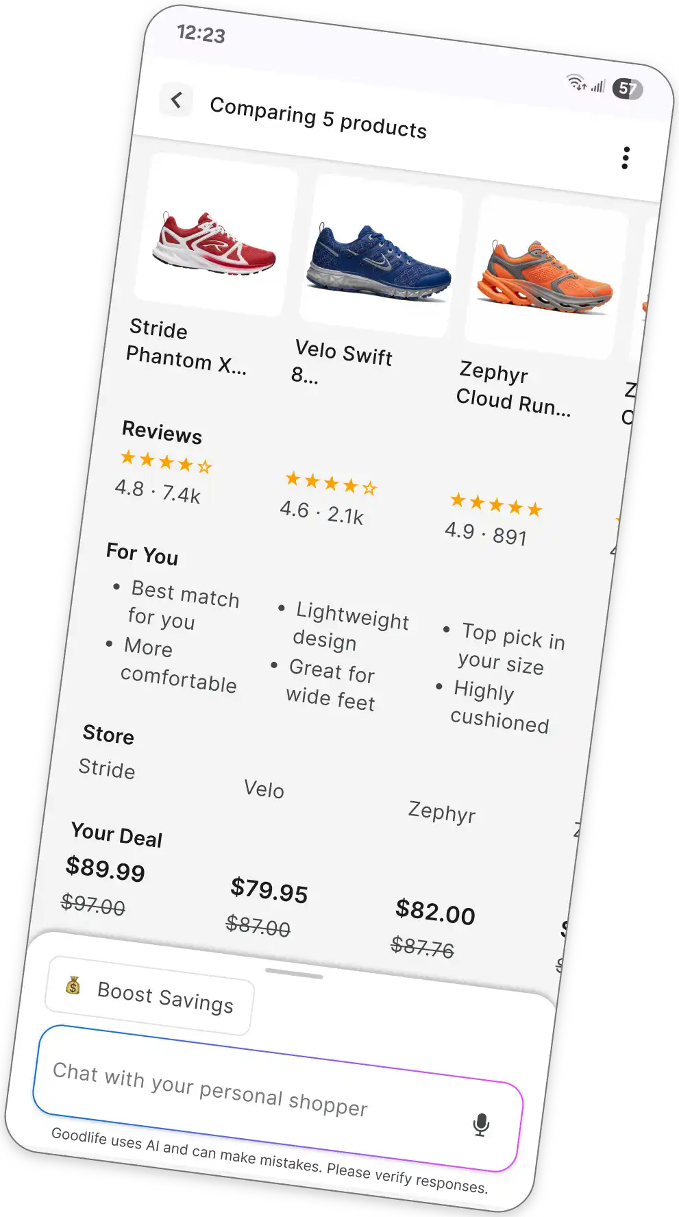 Product comparison