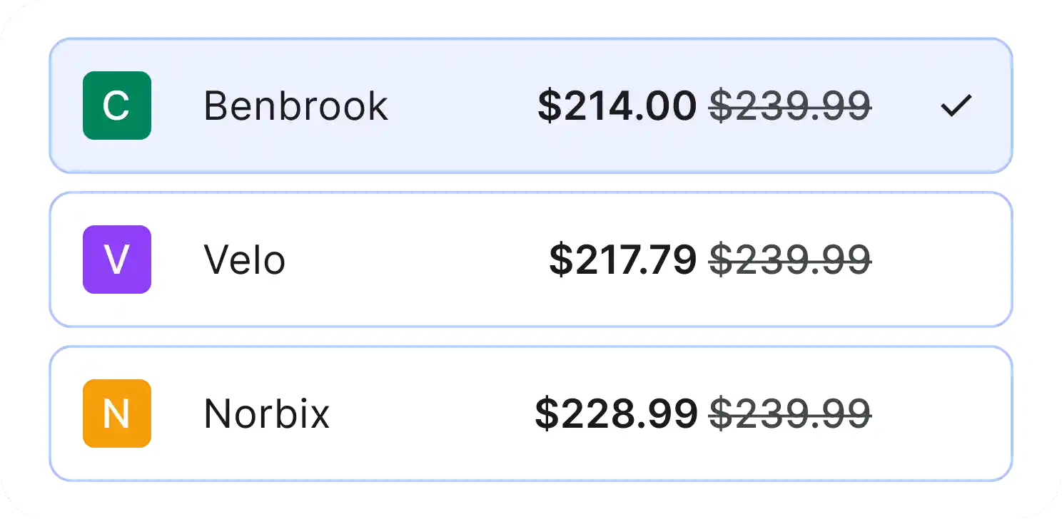 Price comparison across stores